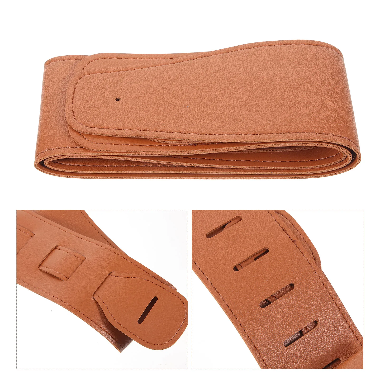 

PU Guitar Strap Adjustable Length Electric Bass Shoulder Brown Wear Resistant Durable Soft Comfortable Ukulele Musicians