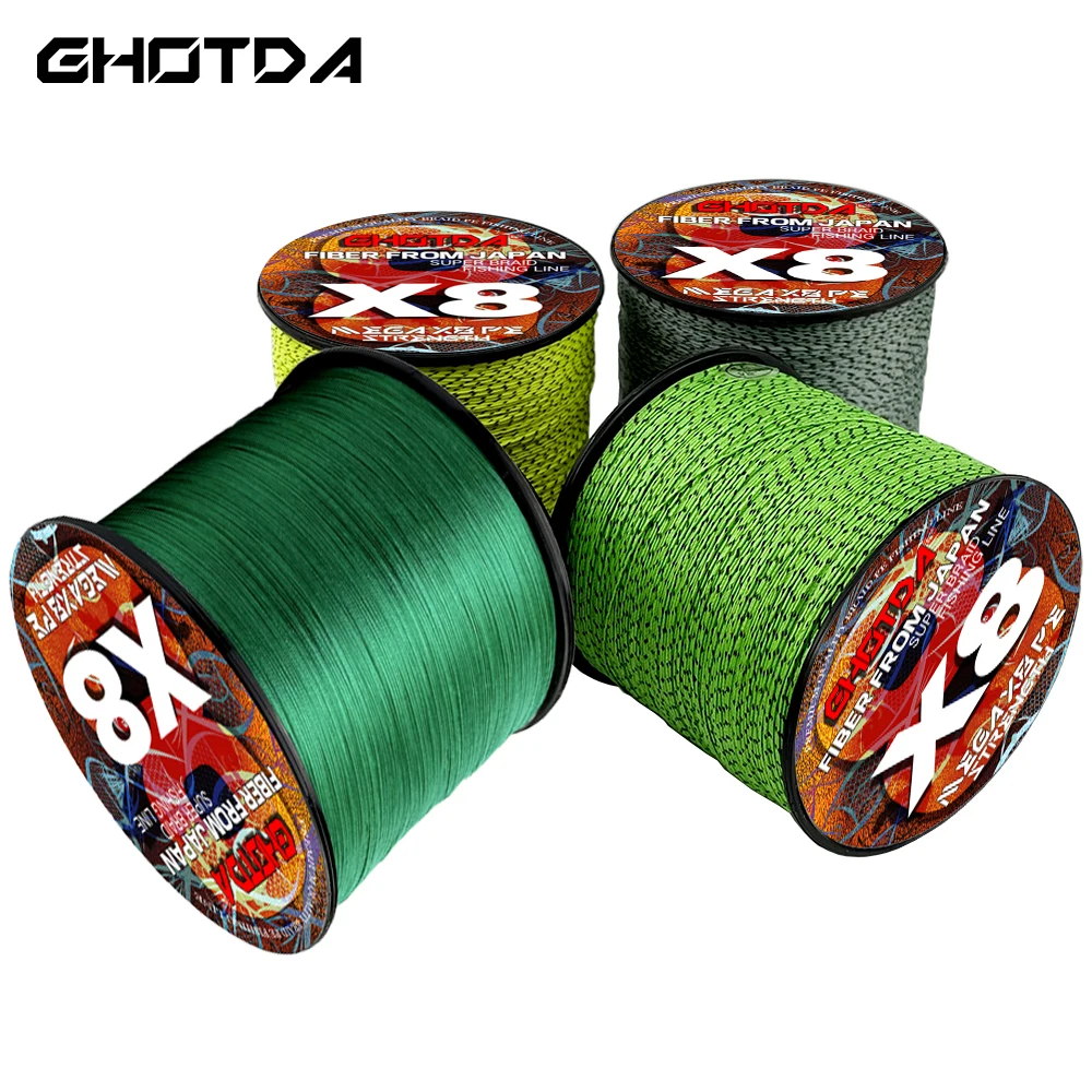 Super 8 Strands Winter Ice Fishing Line 500m PE Braided Saltwater Sea Fishing 8.2-35.8KG Strong Resistant Weaves 0.14mm-0.50mm