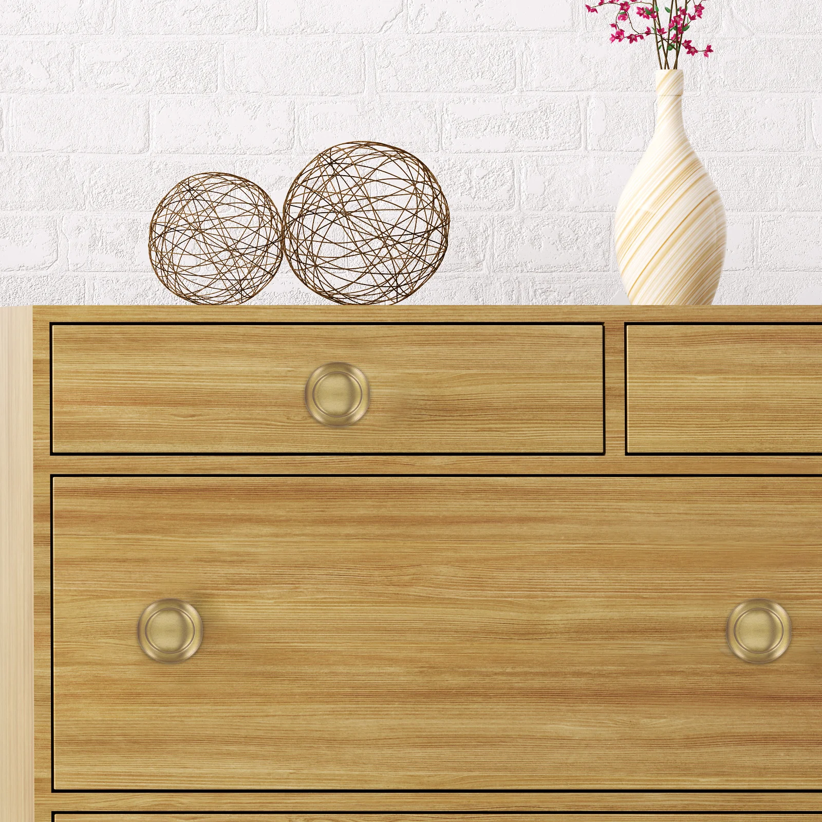 

10Pcs Drawer Knobs Smooth Finish Cabinet Knob Set for Kitchen Drawers Cupboard Doors Replacement Easy Install Round Pull Handle