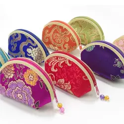 Exquisite Chinese Style Purse Pouch Zip Women Jewelry Storage Bag Multi-color Embroidery Cloth Jewelry Pouch Bracelet Container