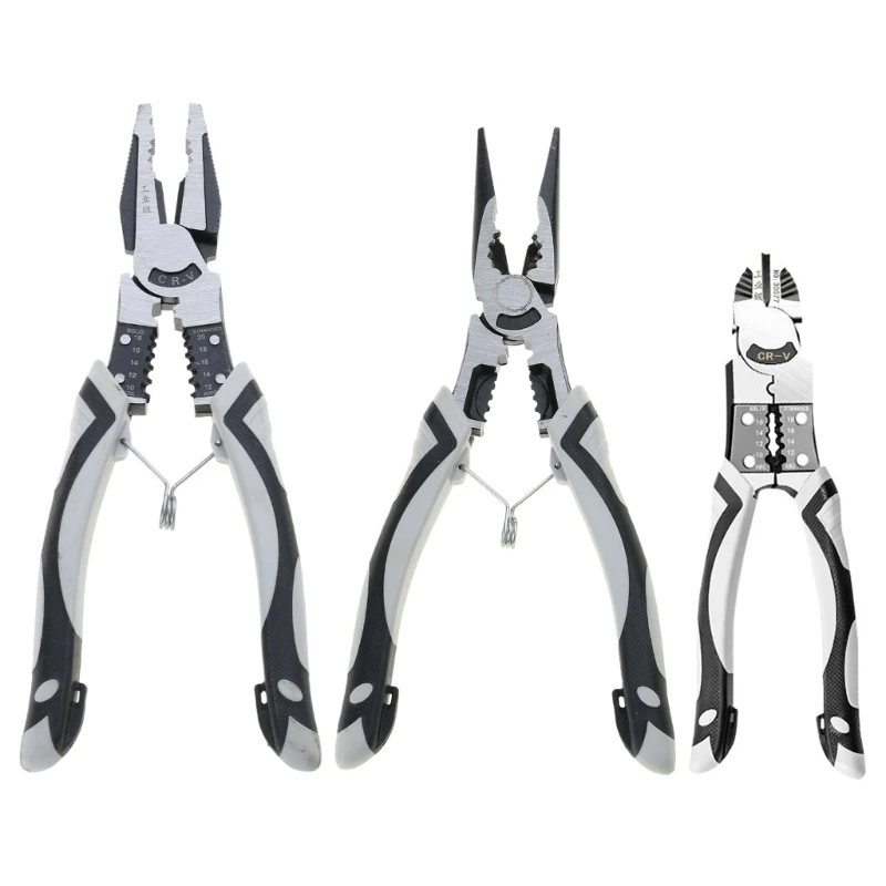 Durability Steels Pliers Electrician Plier Long Nose Pliers Wire Scissor Essential Tools for Cut, Bending Crimp