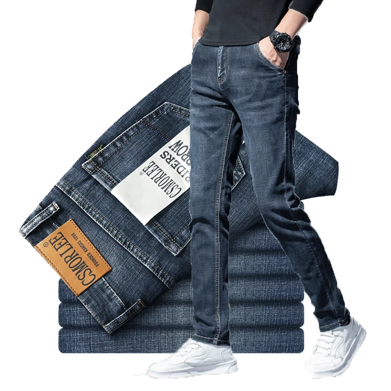 

Fashion Simple Classic Jeans Men's Business Office Design Men's Clothing2024New Loose Straight Stretch Pants