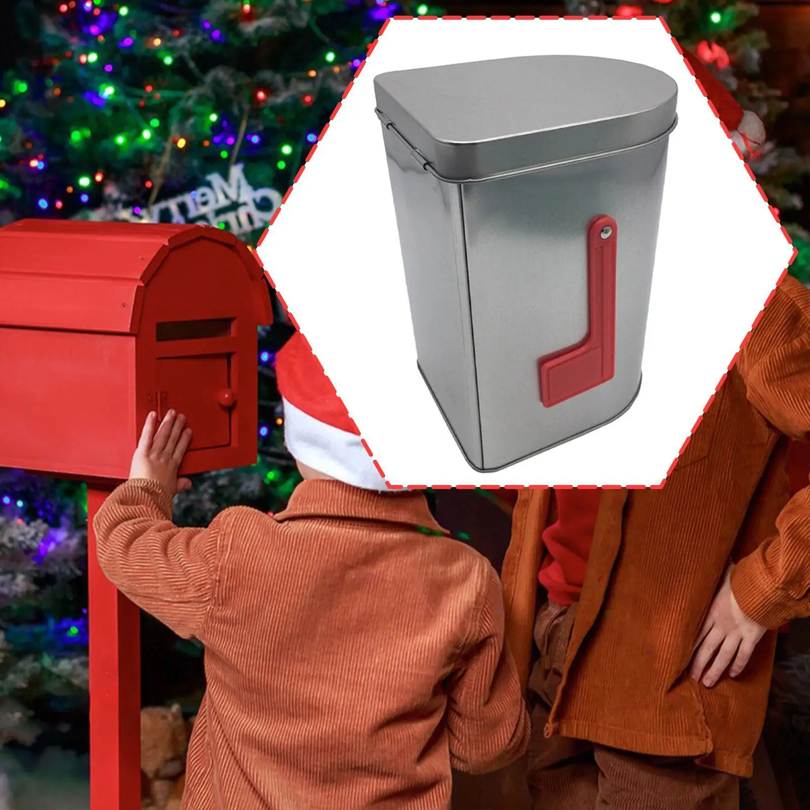 صفيح صندوق البريد عيد الميلاد تخزين القصدير ريترو ستايل ديكور صندوق الحاضر ل