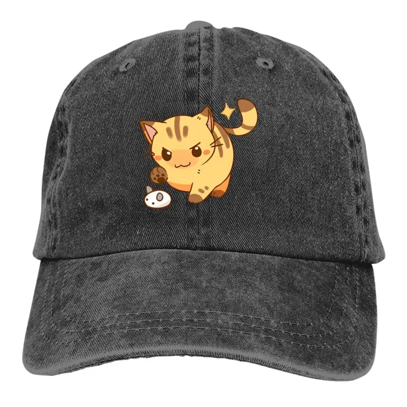 

Baseball Cap with Visor for Men and Women, Snapback Cap, Cute Caps with Kitten and Mouse, Yellow Cat