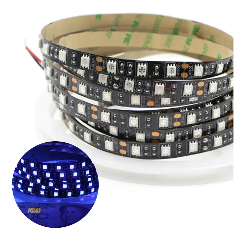 ضوء الأشعة فوق البنفسجية LED بالأشعة فوق البنفسجية، مصباح الأشعة فوق البنفسجية الأسود، SMD 5050، 39nm-405nm، ضوء المسرح، أجزاء مصباح الأظافر تنمو، 12 فولت