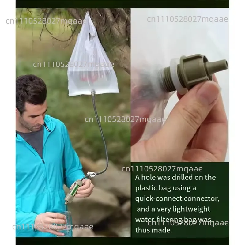 L630 Outdoor Water Filter Straw, Gravity Water Purification Bag, Portable Filter for Outdoor Emergency Drinking
