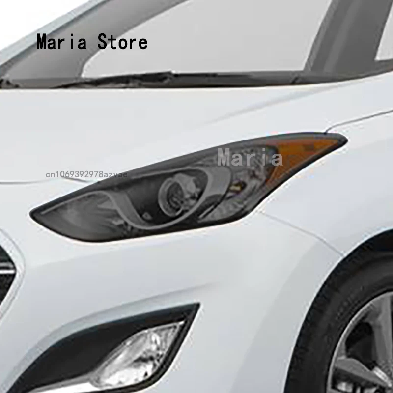 

For Elantra GT Review 2014-2017 Accessories Car Headlight Protective Film Headlamp Restoration Transparent Black TPU Car Sticker