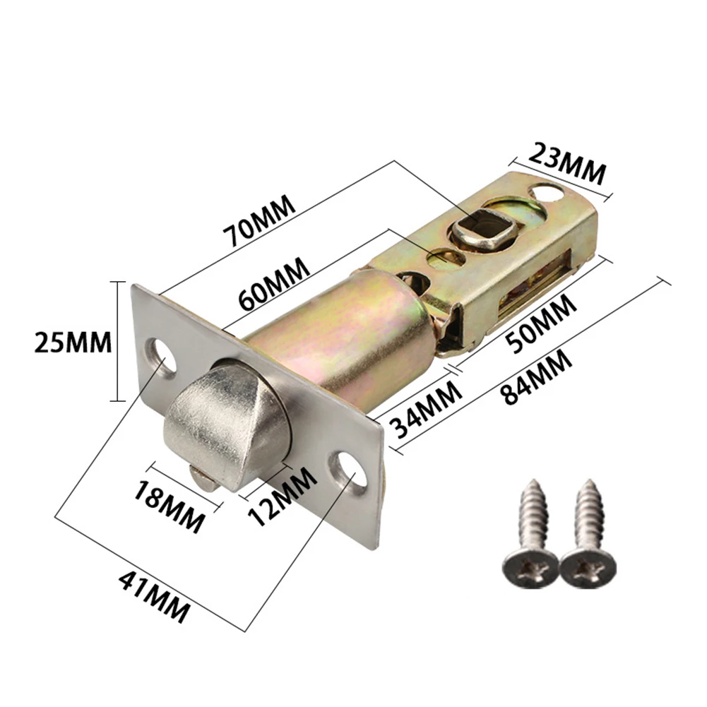 1 Pcs 304 Stainless Steel Door Latch 41mm Backset Internal Privacy Lock Body For Bathroom Bedroom Nickel Finish Bronze