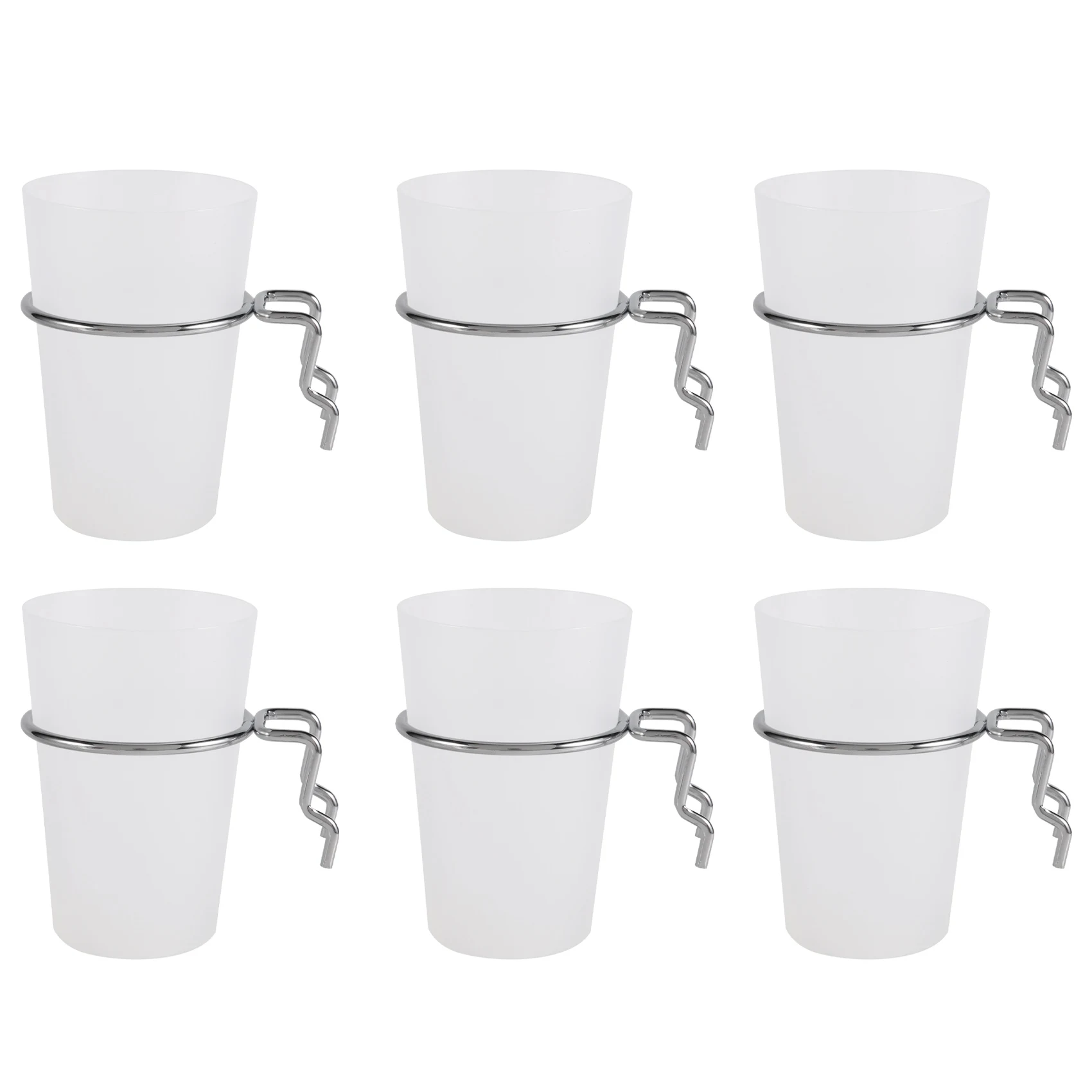 6 Sets Pegboard Bins with Rings Style Pegboard Hooks with Pegboard Cups Pegboard Cup Holder Accessories Transparent