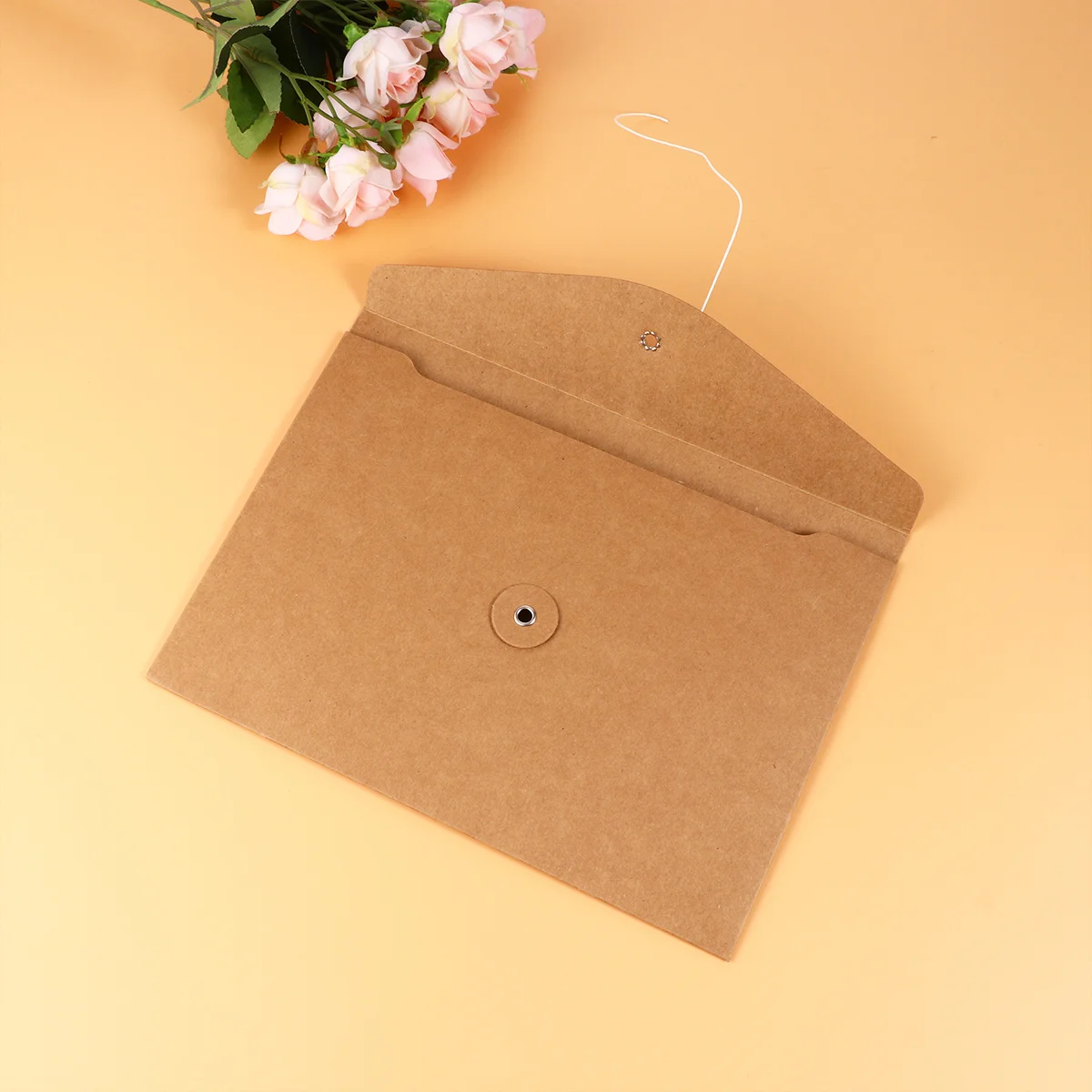 

10Pcs Kraft Paper File Bags A5 Horizontal Type Document Holder Folder Organizer for Office Travel School