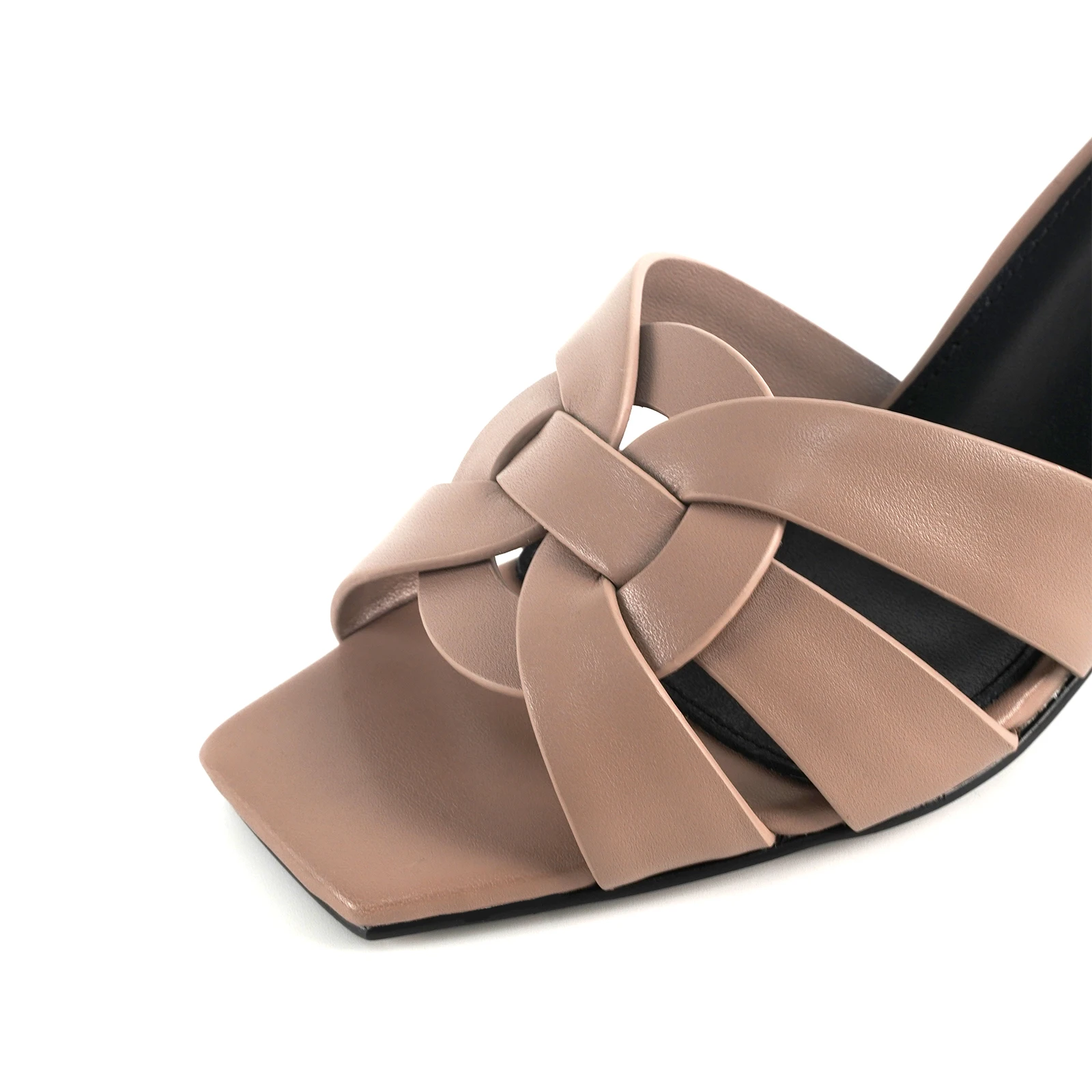 35-44 women's slippers, elegant women's high heels, luxurious leather slim heels, open toed party shoes, branded women's shoes