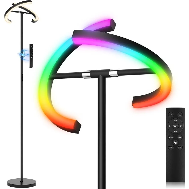 

Upgraded RGBCW Floor Lamp, Bright Color Changing RGB Standing Lamp, Modern Stepless Dimmable LED Tall Lamp