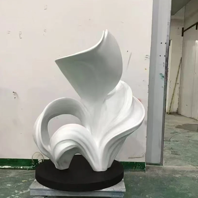 

unique High Quality Hotel Interior Arts Resin Abstract Sculpture Handmade Outdoor Home Decoration White Flower Sculpture