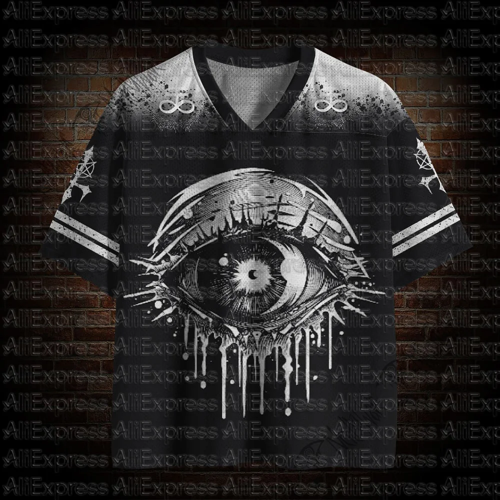 2026 New Movie Sports Fashion Adult and Children's Short Sleeve V-neck Street Eye Clothing Gothic Style Horror Fans Gift