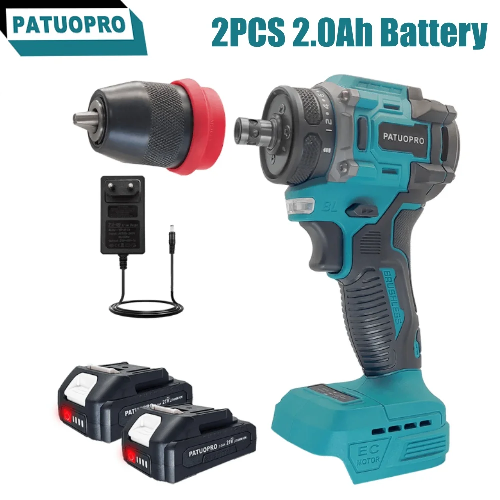 10mm New 2In1 Rechargeable Electric Screwdriver Cordless Drill Lithium Battery Multifunctional Power Tool For Makita 18V Battery