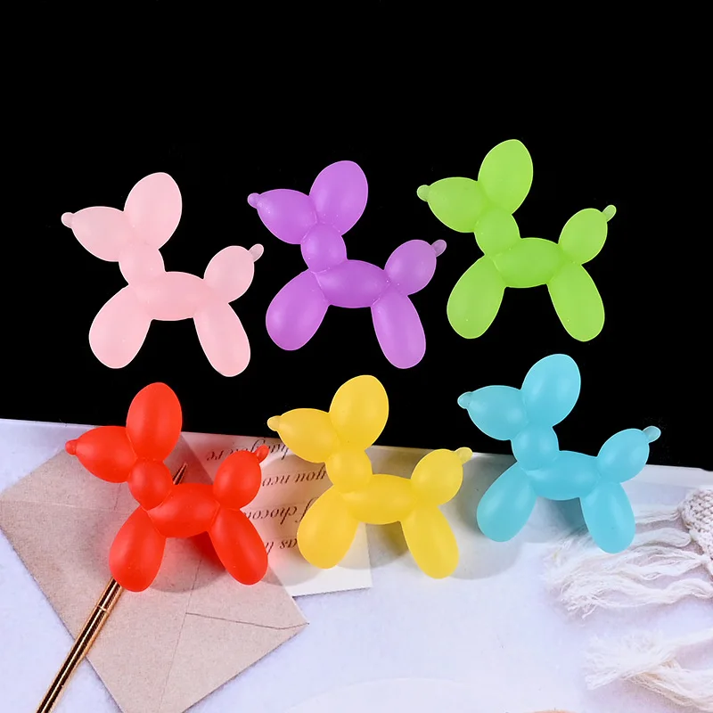 10pcs Kawaii Diy Resin Mini Balloon Dog Series Figures Crafts Planar Flatback Cabochon Scrapbook Embellishments Charms Miniature