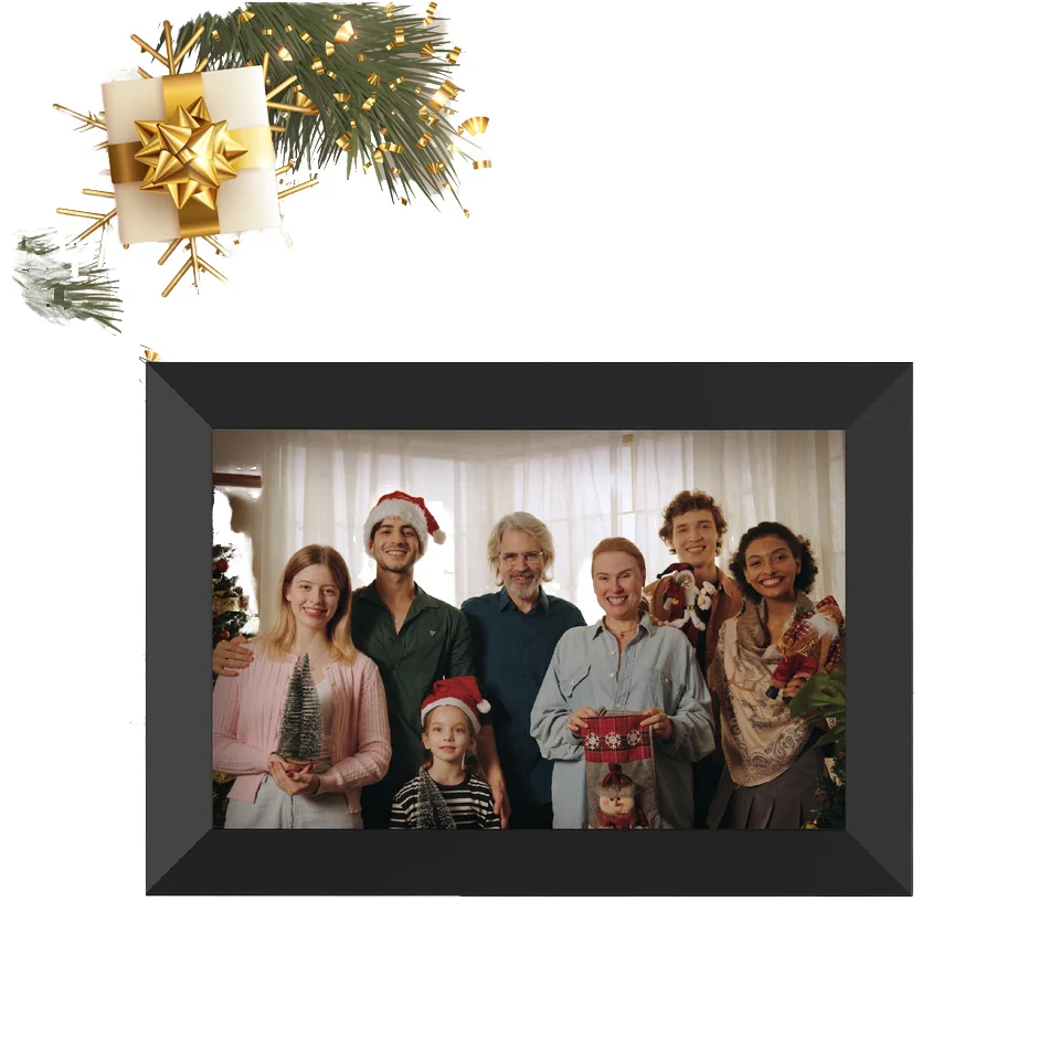Rovesky Rechargeable Wi-Fi Digital Photo Frame 10 Inch HD ABS Plastic With 1280x800 Resolution MP3 & AVI Support