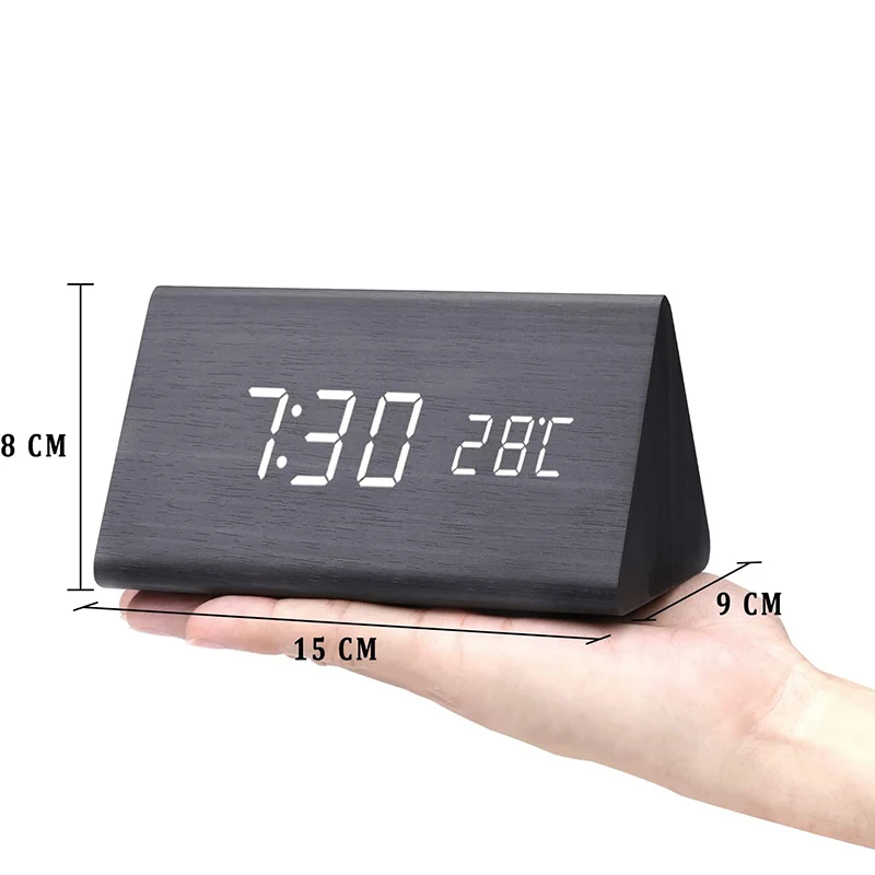 Wooden Wall Clock Electronic Watch Desk Digital Despertador Alarm Moment Bedroom Decoration Table And Accessory USB/AAA Clocks