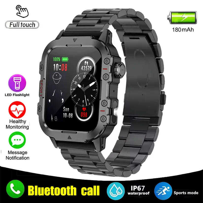2026 New Military Smart Watch Men IP67 3ATM Outdoor Sports Fitness Tracker Health Monitor 1.44Inch BT Call Smartwatch - Image 12