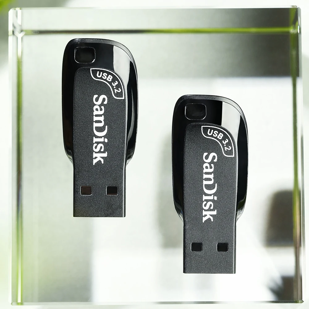 SanDisk USB 3.2 แฟลชไดรฟ์ 32GB 64G 128G 256GB 512GB ไดรฟ์ปากกา Memory Stick U Disk Mini Pendrive สีดําภายนอก SDCZ410