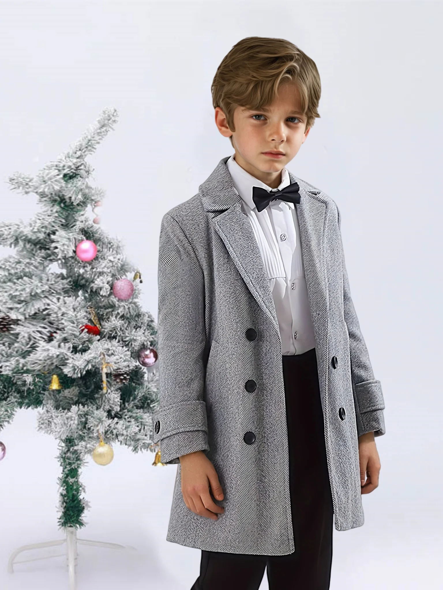 

Children Windproof Outdoor Jacket 2-15Y Boys Englad Style Thick Warm Winter Wool Coat Teenager Kids Photography Woolen Coat