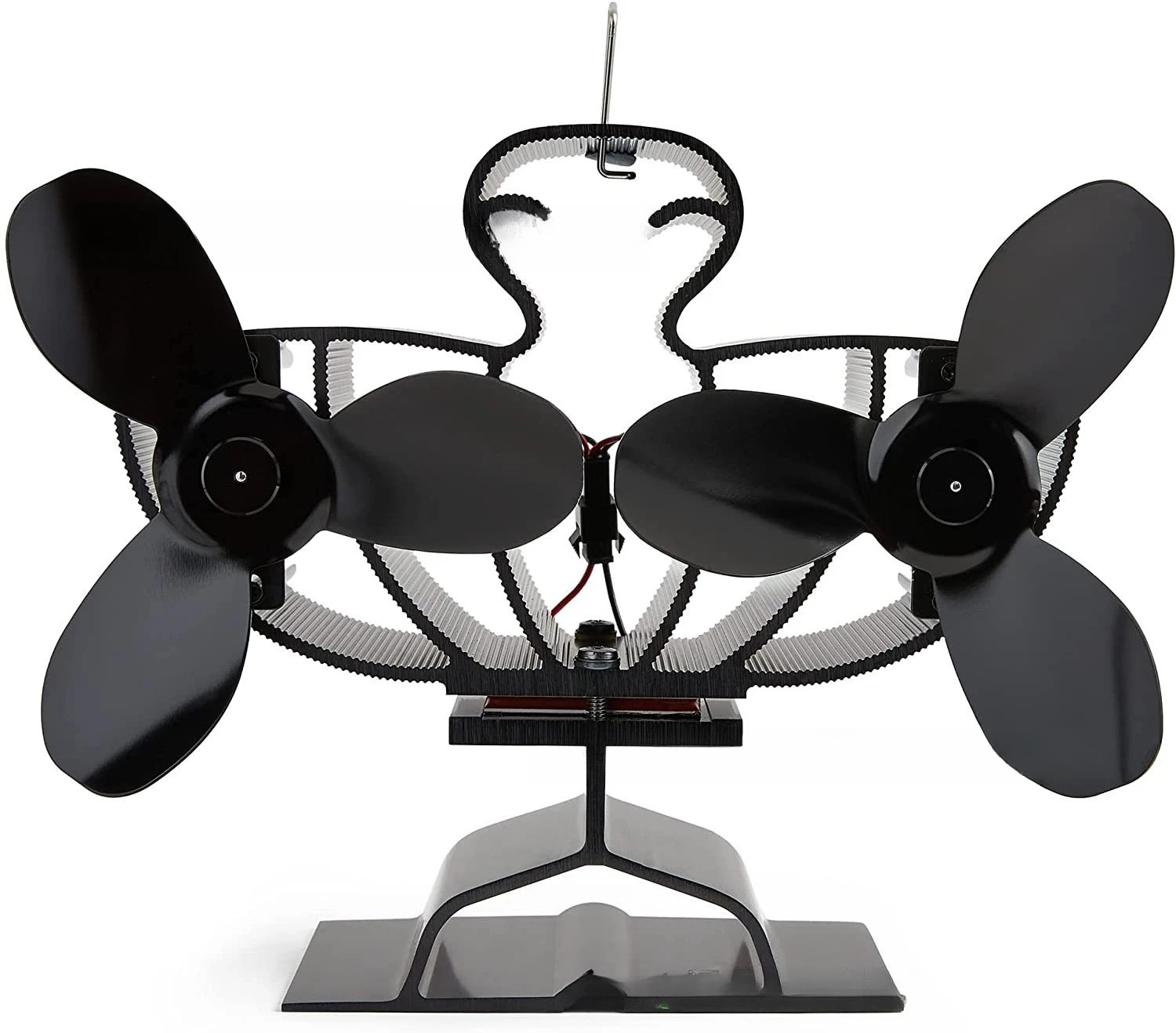 Thermal fan power supply or battery self-generating real fire fireplace fan