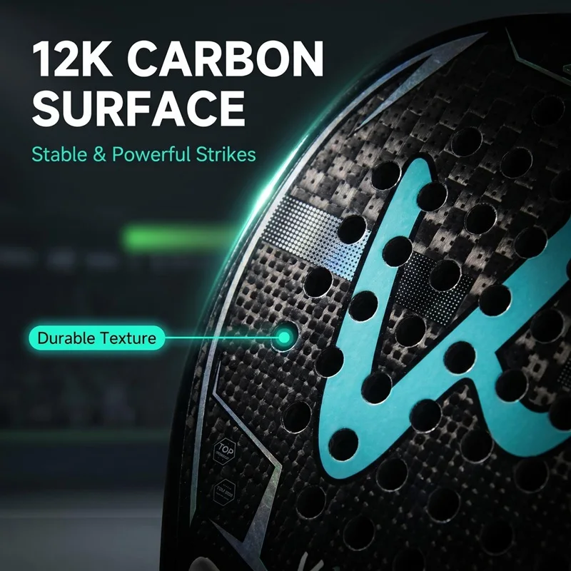 CWIN 12K Carbonfaser-Padel-Schläger 360g Blau Dicker Rahmen Paddel-Schläger mit Schutztasche für Training & Wettkampf – Detail 5