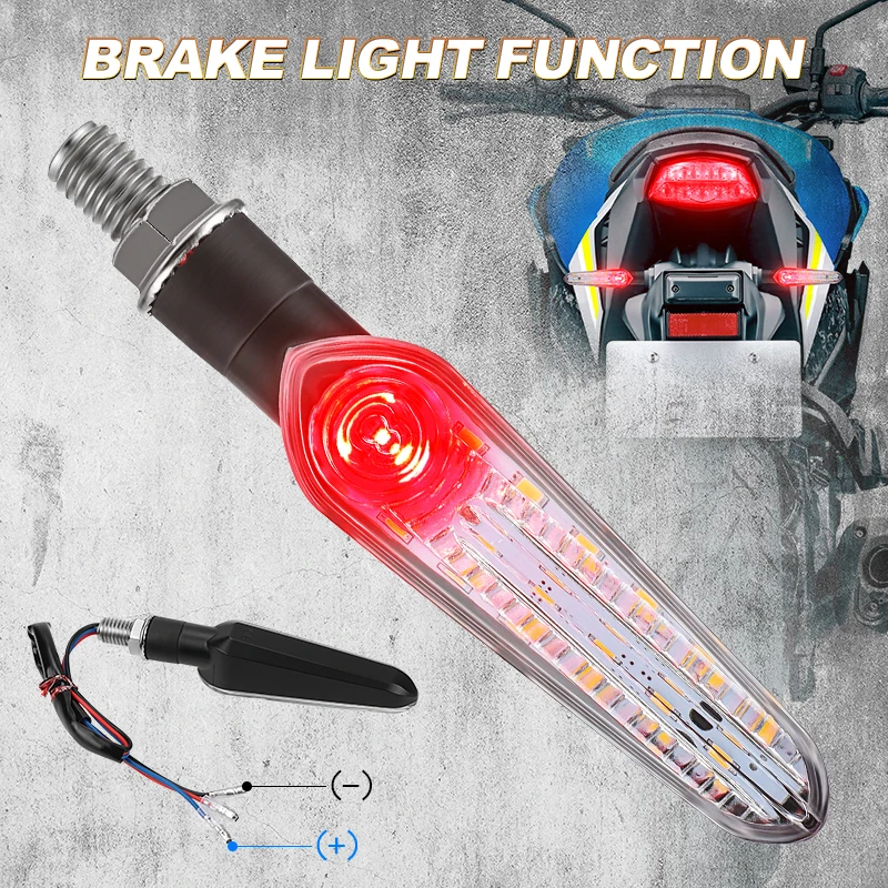كروزر الخلفية بدوره إشارة دراجة نارية LED تدفق مؤشر اتجاه المياه مصباح M10 لهوندا سوزوكي ياماها 12 فولت أضواء الفرامل الخلفية #4