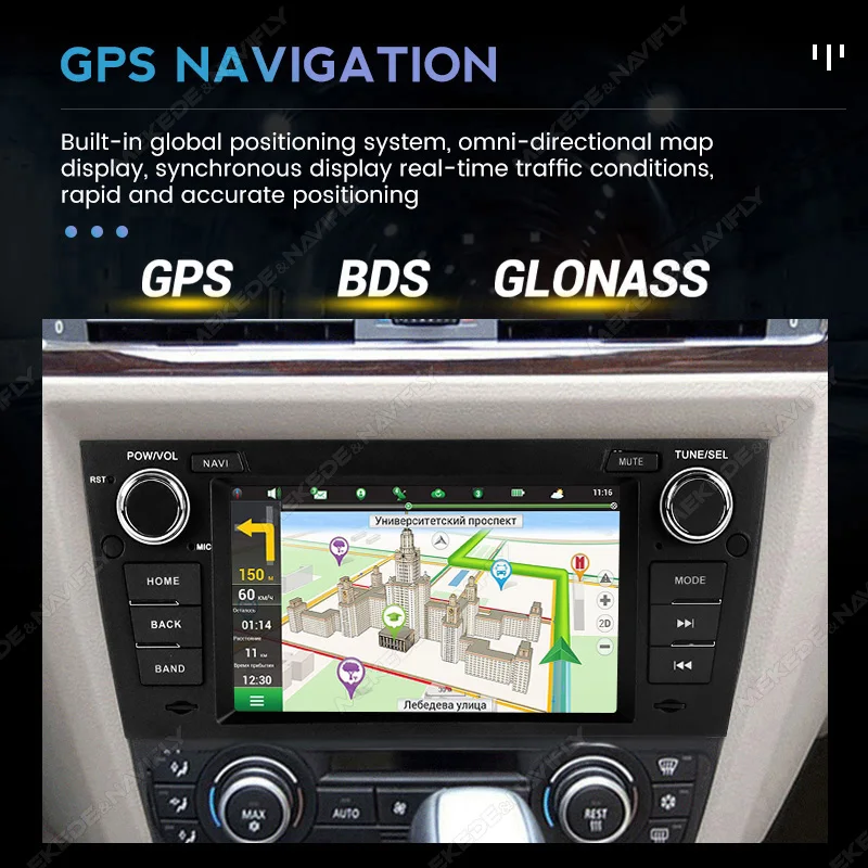 Navifly-مشغل سيارة لاسلكي لسلسلة BMW 3 ، أنظمة سيارات أندرويد ، راديو سيارة ، مشغل فيديو ، نظام تحديد المواقع ، ستيريو 2Din ، E90 ، E91 ، E92 ،-، 7 in