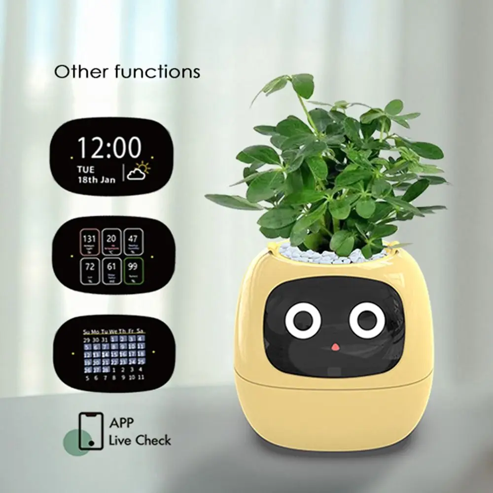 Robot Guidance Smart Plant Pot Interaction Automatic Water Absorption Smart Mini Planter Household Rich Expression