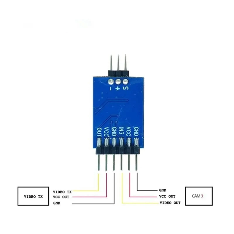 Para câmera transversal fpv, comutador de vídeo bidirecional de três vias, interruptor eletrônico, controle remoto, módulo de vídeo de comutação, fácil de usar