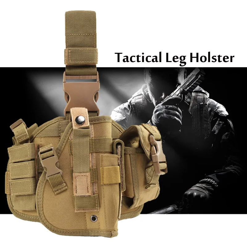 

Leather case 600D nylon hunting equipment shooting training right hand leggings suitable for any gun type