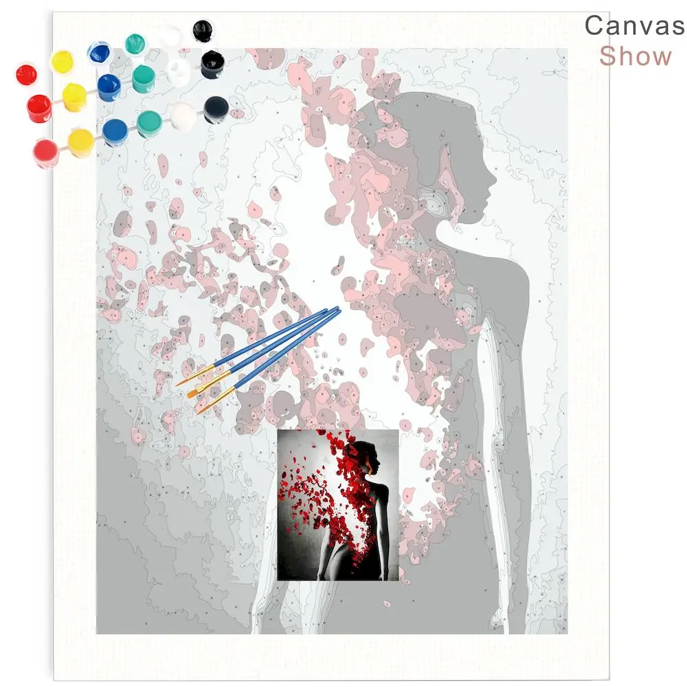 CHENISTORY Picture By Numbers On Canvas Acrylic Paint By Number Women Diy Painting By Numbers Kit Coloring By Numbers Decoration
