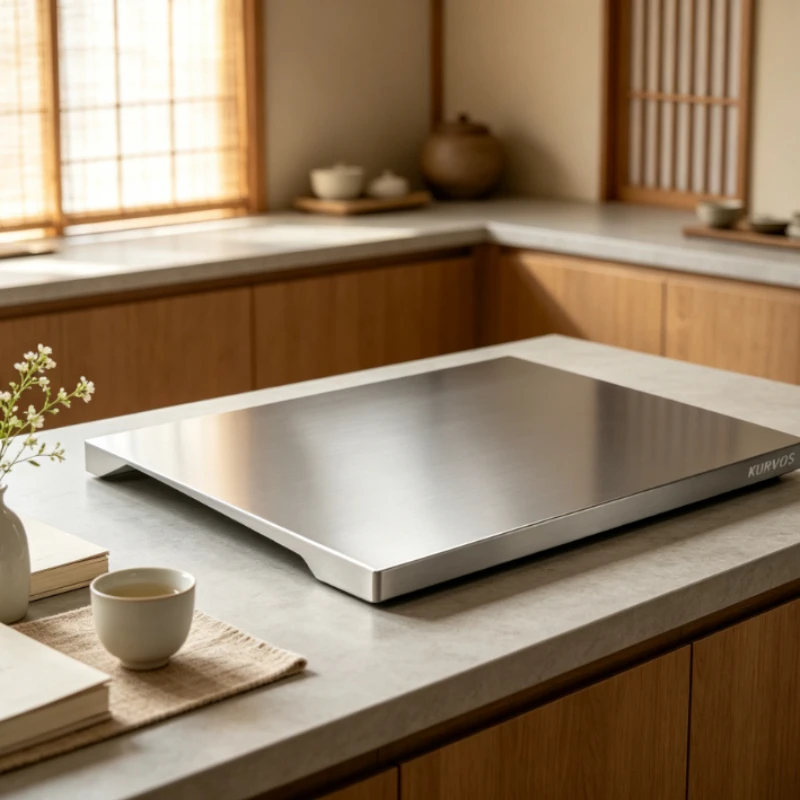 Cutting Board Stainless Steel Double-Sided Easy Clean Non-Slip Heavy Duty Rust-Proof Kitchen Chopper for Vegetables & Meat