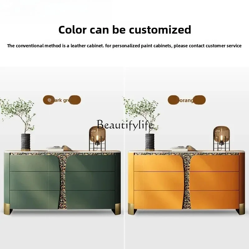 

yj21 high-grade light luxury chest cabinet meal edge Italian bedside storage storage cabinet
