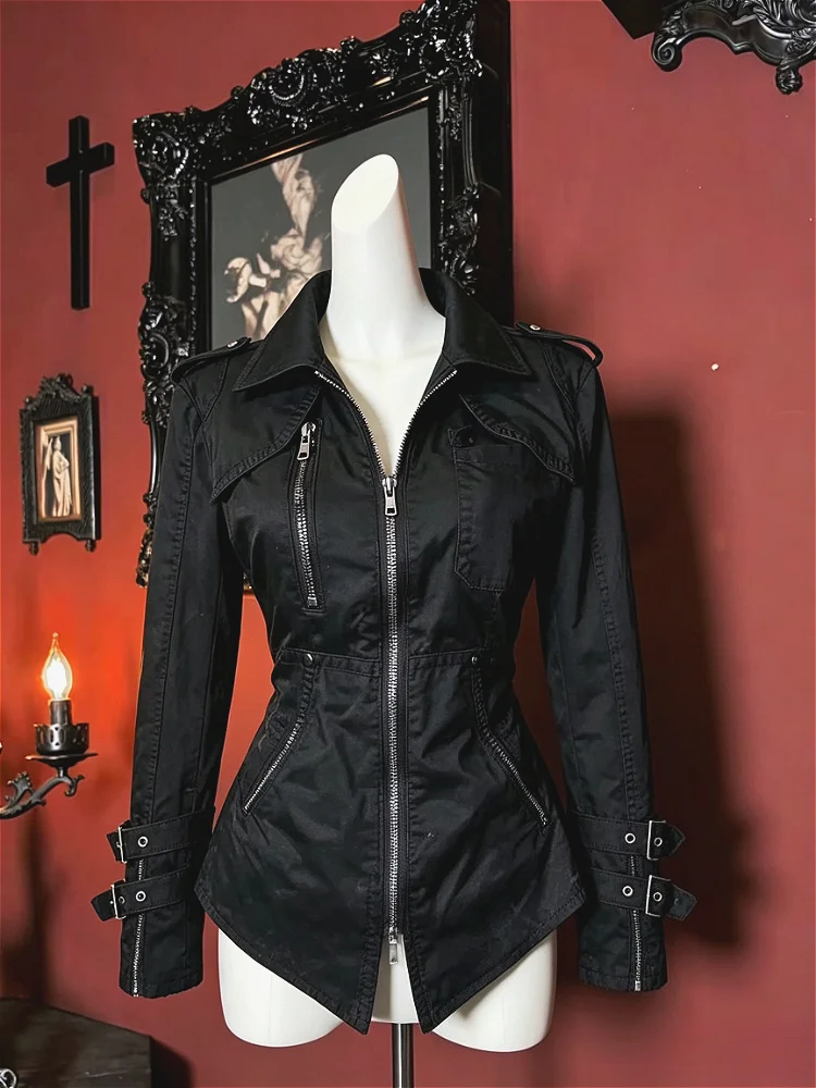 Damen Casual Streetwear Reißverschlussjacke Y2K Sweatshirt Grunge Ästhetik Harajuku Subkultur Vintage Stehkragen Alltags-Oberbekleidung