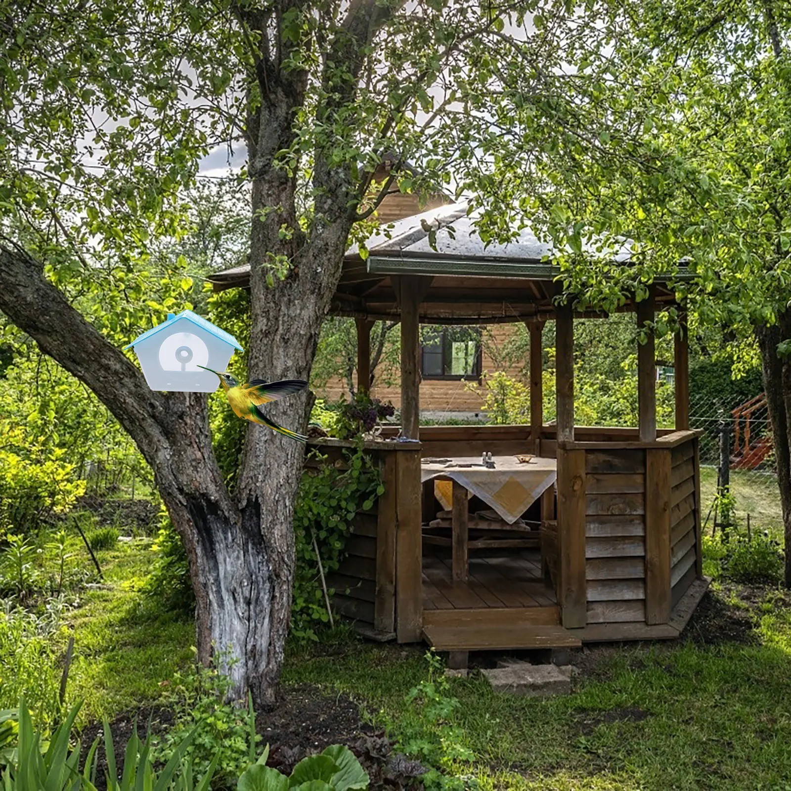 

Plastic Bird House Durable Smooth Touch Easy Clean Portable Garden Feeding Decor Hamster Cage Bird Supplies Lightweight