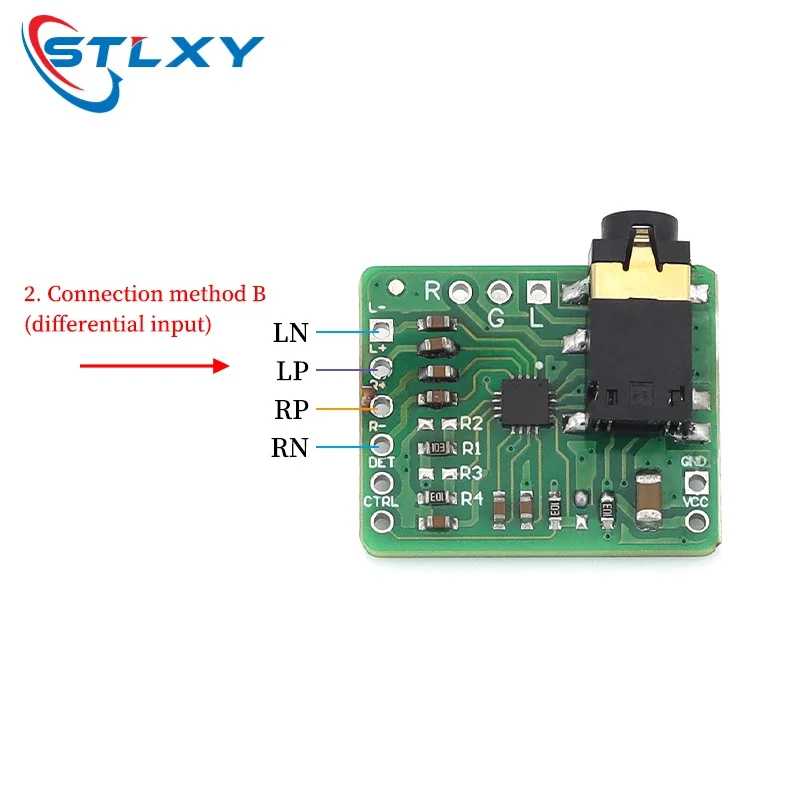 Stlxy TPA6132 Stereo Headphone Amplifier Module Differential Input Balanced To Single-Ended Output DC 2.3V~5.5V Audio