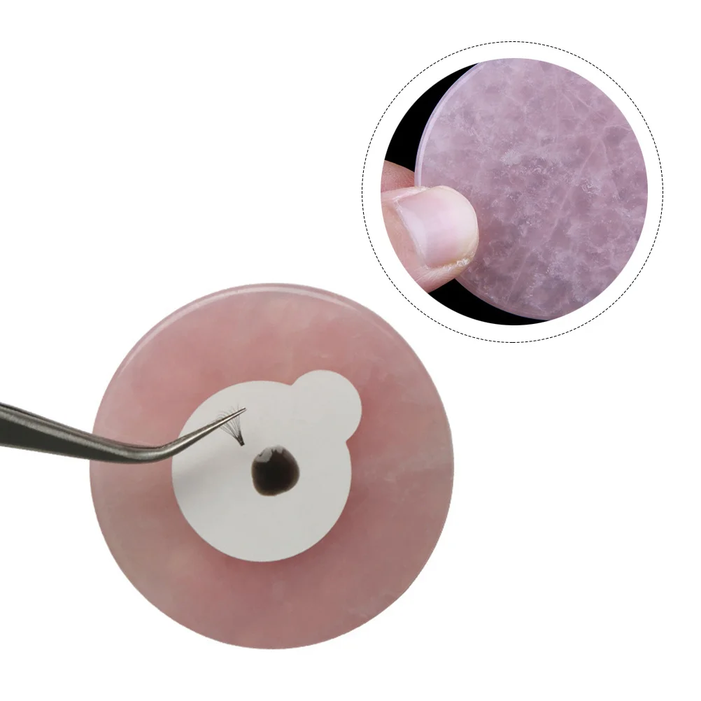 

Round Jade Eyelash Extension Pad Grafting Tool for Lash Glue Pigment Ink Holder Small Size Beauty Supply Professional and