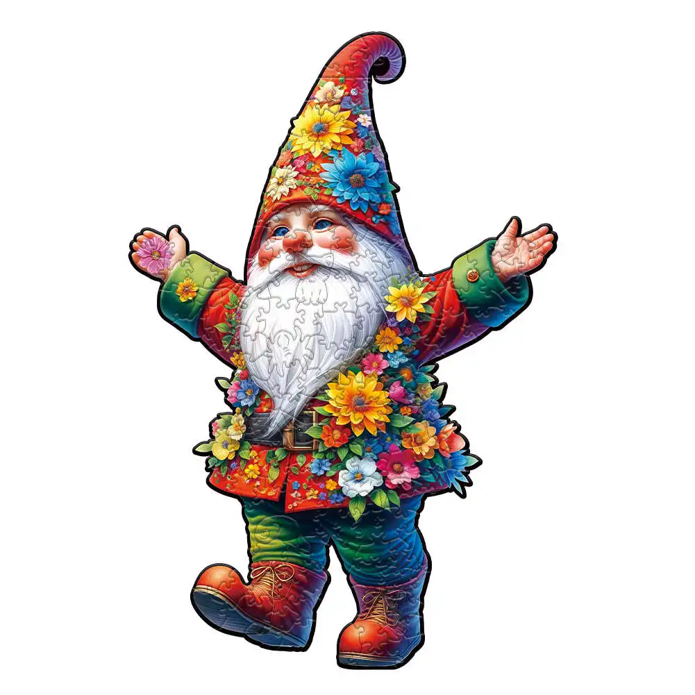Father Christmas Wooden Animal Puzzle for Adult Kids Brain Twister Beautiful Pavilion Puzzle Decompressed Toys Holiday Gift