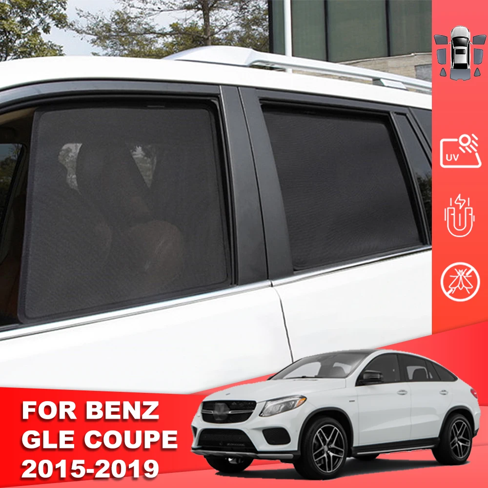 

For Mercedes Benz GLE Coupe C292 2015-2019 Magnetic Car Sunshade Front Windshield Curtain Rear Side Baby Window Sun Shade Visor