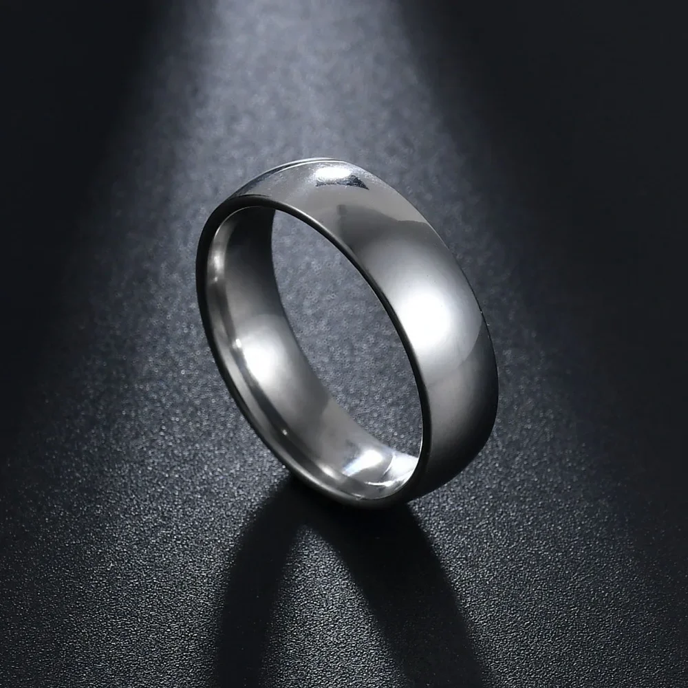 6mm Titanium Steel  Anti-allergy Smooth Simple Wedding Couples Rings Bijouterie for Man or Woman Gift New 2024