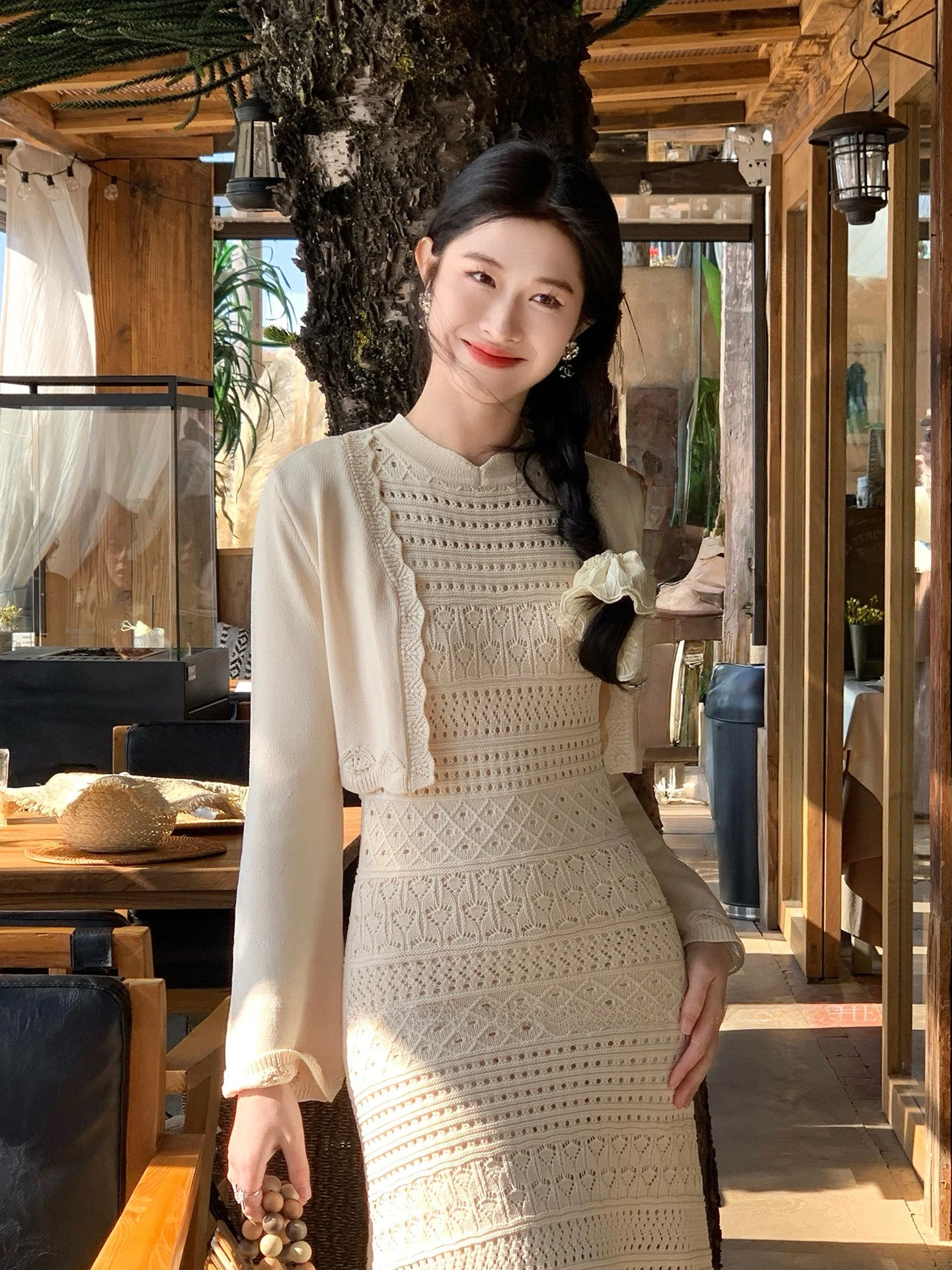 

Весенний легкий вязаный кардиган для женщин: приталенный, универсальный, с защитой от солнца, в стиле ретро, с завышенной талией