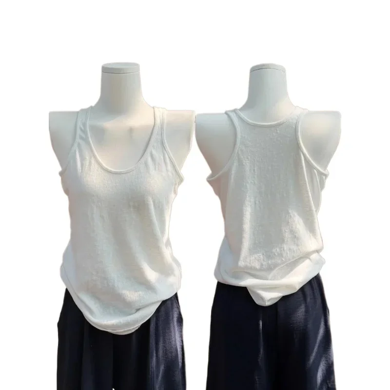 Comfortable and Casual Summer Loose U-neck Lazy Bottoming Top Women's Basic Versatile I-shaped Suspender Simple Temperament Vest