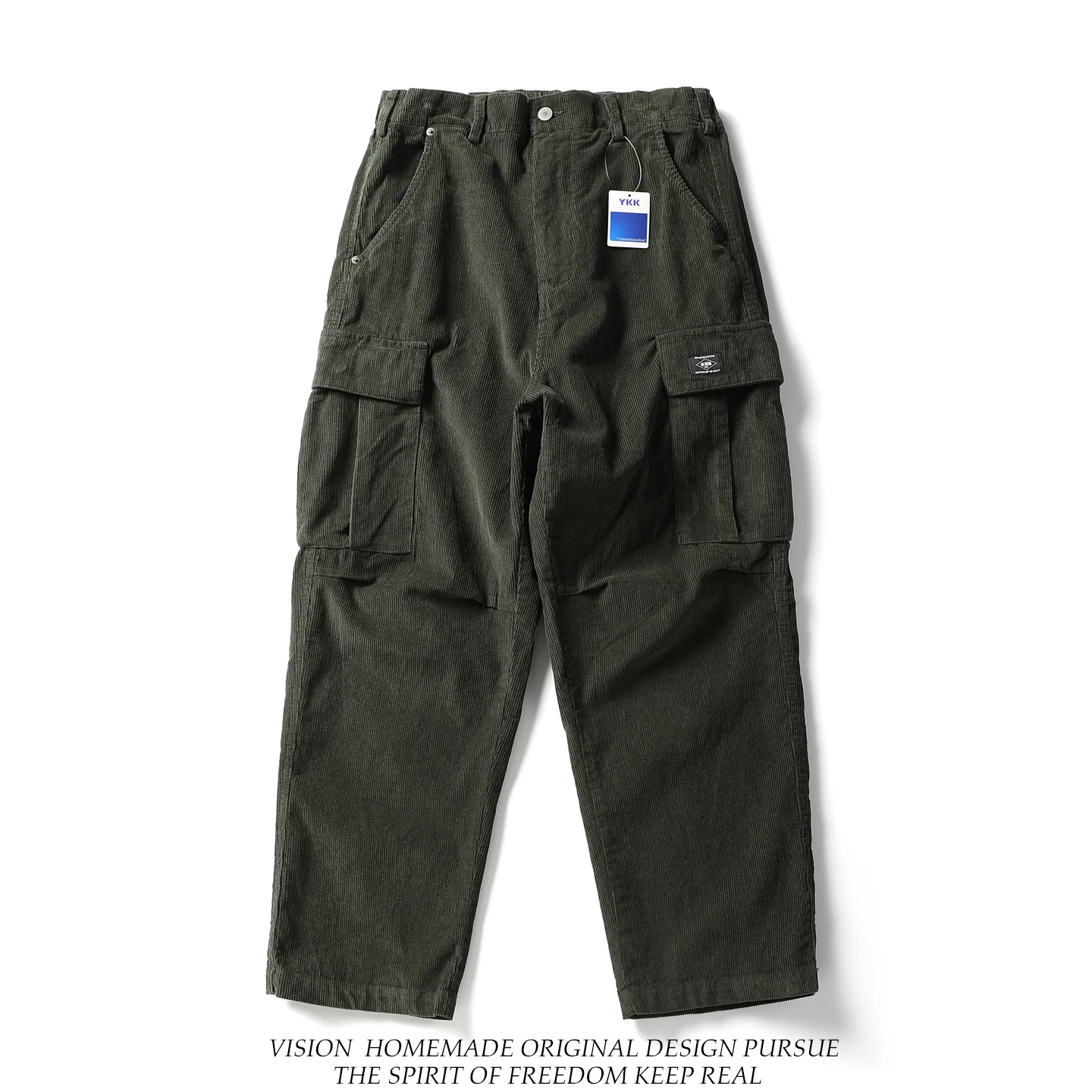 

Japanese Trendy Brand Corduroy Work Trousers Men's Loose Straight Leg Casual Pants Autumn Winter Heavyweight Multi-ket