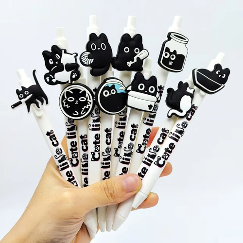 Imagen 1 del producto Bolígrafo creativo de gato negro, bolígrafo de escritura en forma de gato negro, bolígrafo de regalo de animal PEQUEÑO de amor, 5 uds./10 Uds./14 Uds./18 Uds.