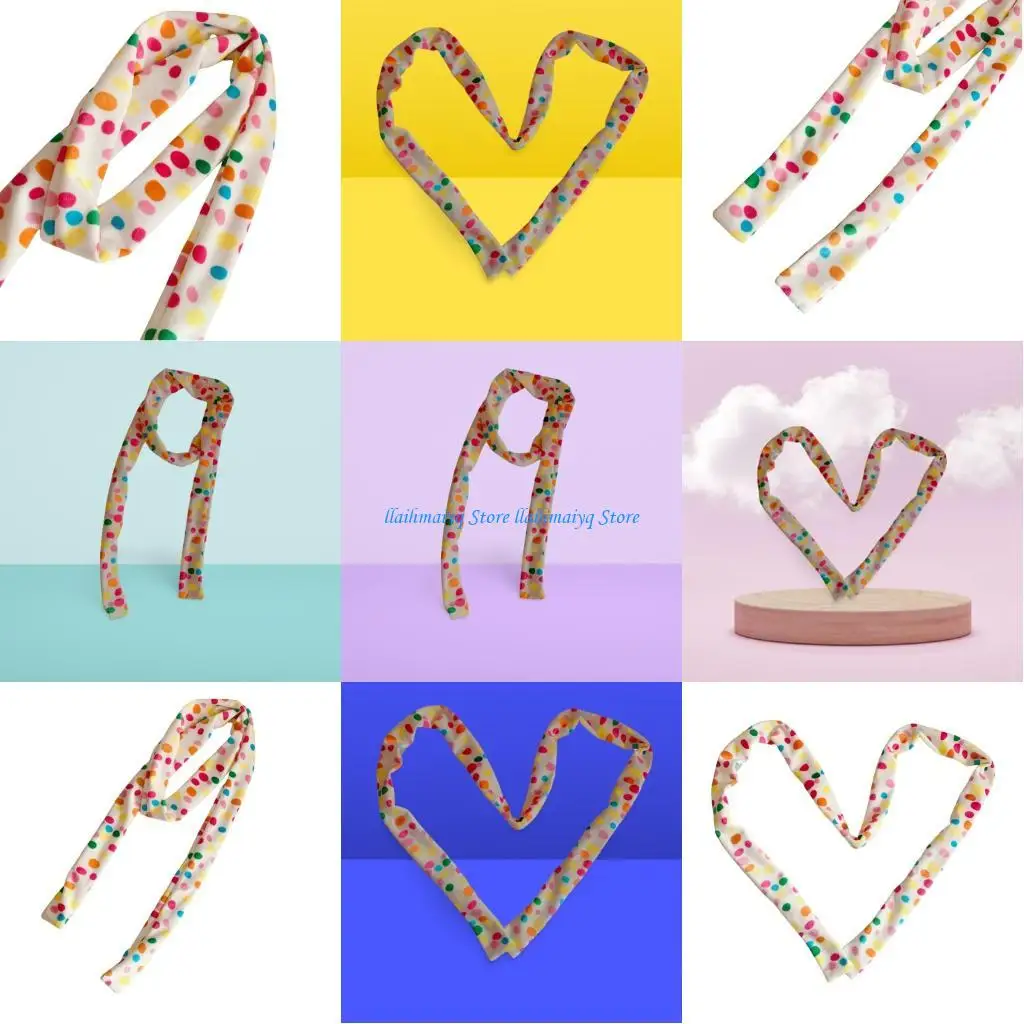 573B Streifenschal für Frauen, langer dünner Gürtel, Krawatte, Halstuch, Y2K-Mädchen-Foto-Requisiten, langes Halstuch, dünne