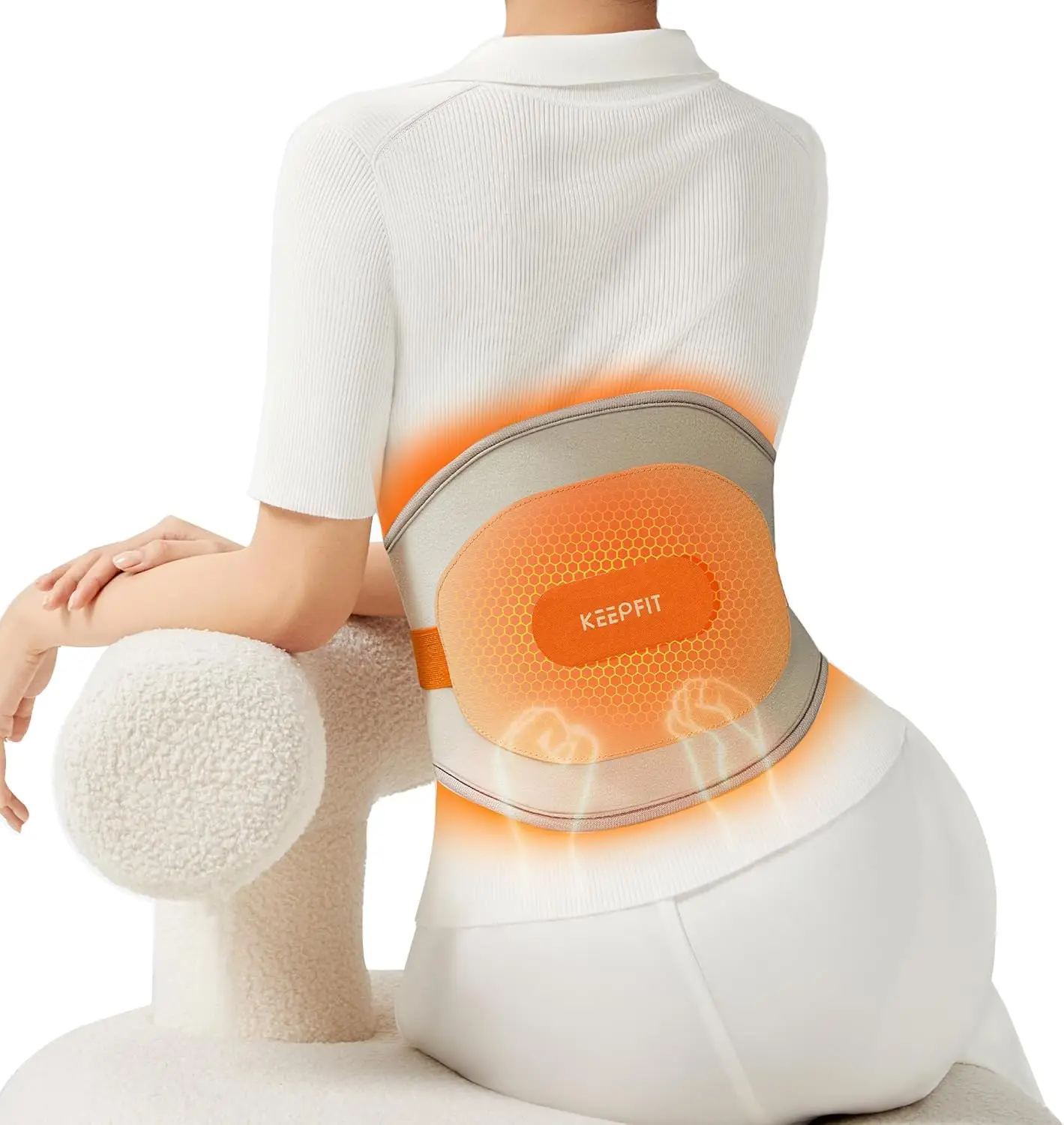 

Smart Library KEEPFIT Cordless Lower Back Massage Belt Pain Relief Heating Vibration Waist Massager With Lumbar Support