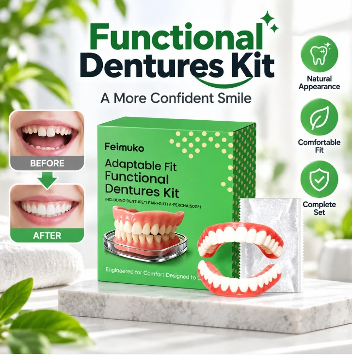Comfortable Denture Set for Stable Fit And Enhanced Smile Aesthetics - Cosmetically Fitted False Teeth Dental Supplies
