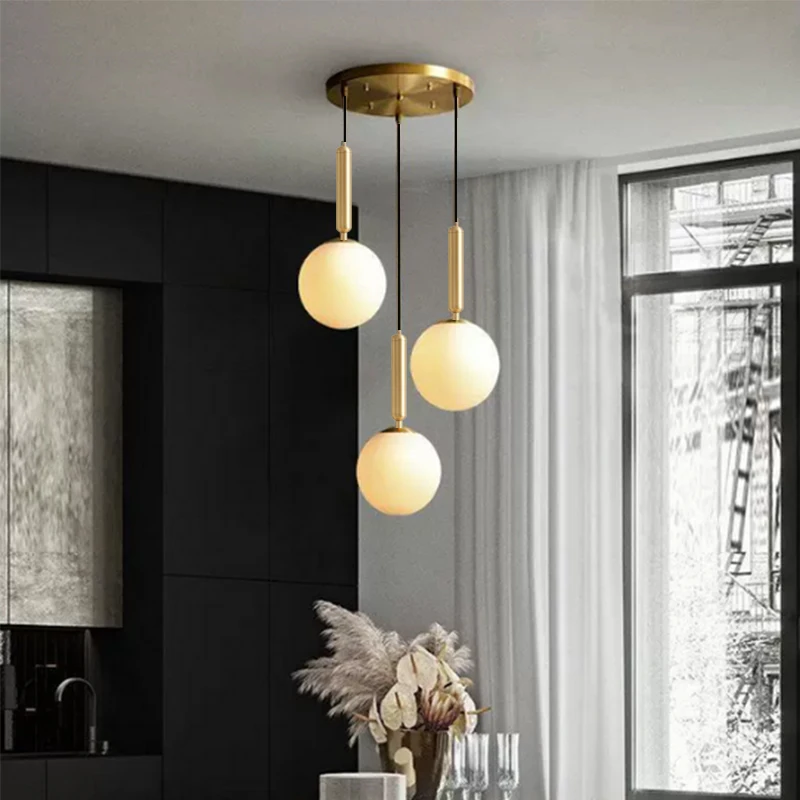 Modern Minimalist Coffee Shop T Pendant Lamp Nordic Creative Restauran Glass Hanging Lights Showcase Window Bar Table Chandelier